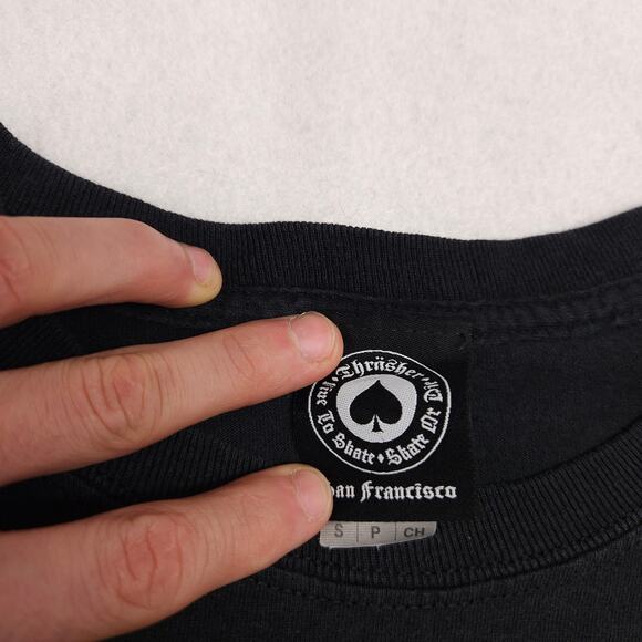 Thrasher Magazine Casual Crew Neck Graphic T Shirt Mens Size Small S Black - Picture 3 of 9